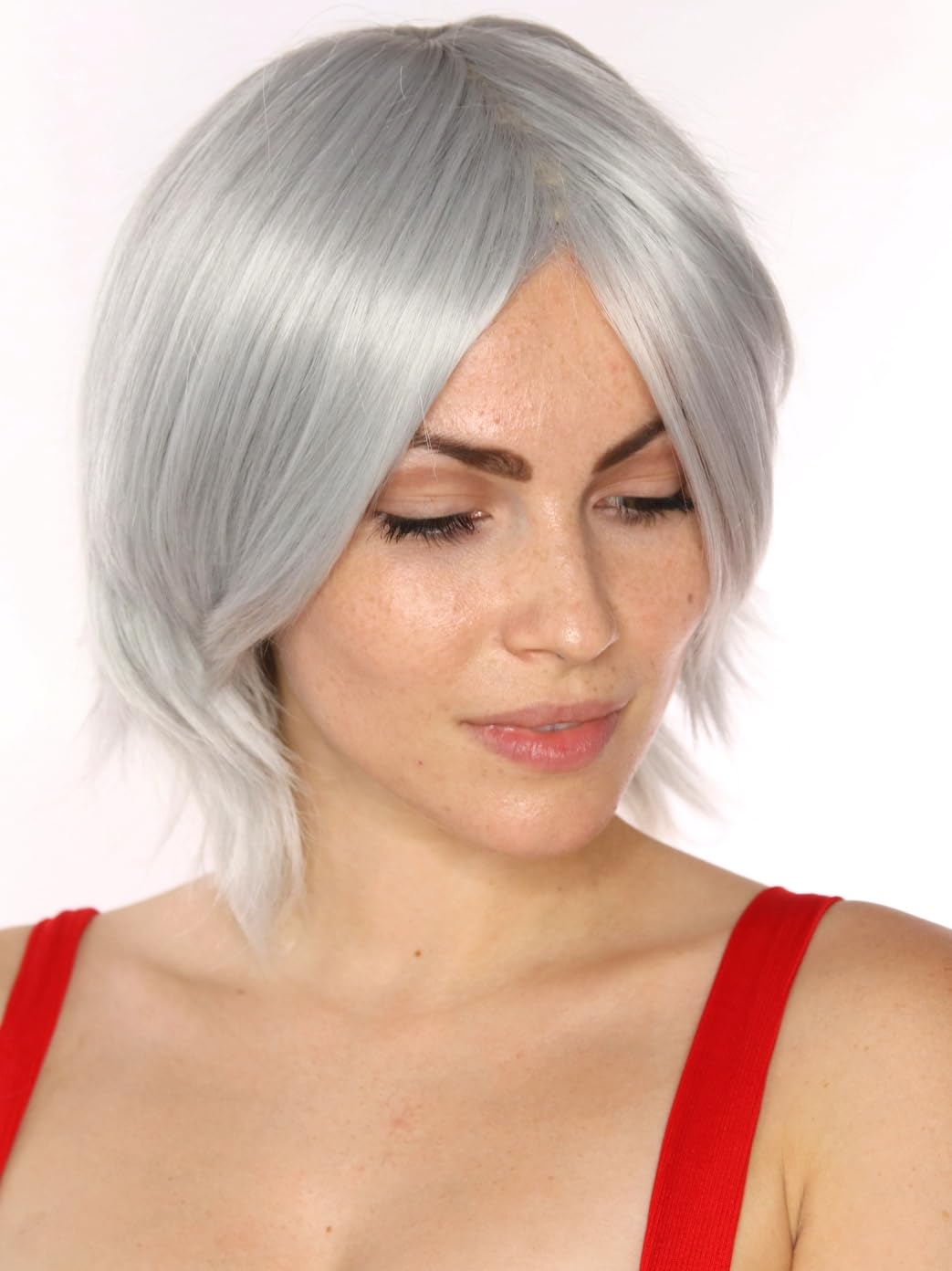 Prettyland Silver Grey Medium Short Women Men Fringed Cosplay Wig Vampire Knight Black Bullet C484 — image 1