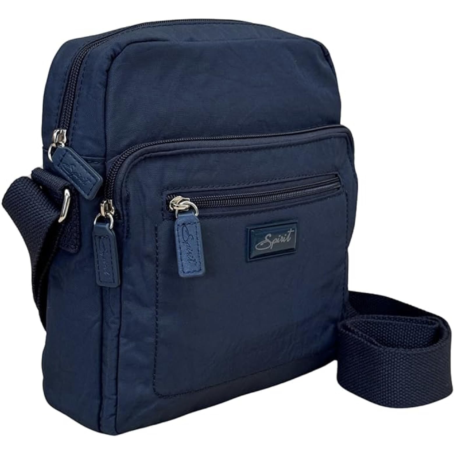 Spirit - Nylon Waterproof Crossbody Shoulder Bag - Unisex Lightweight Travel Bag with Multiple Pockets and Adjustable Strap - Navy Crossbody Bag, Medium Size