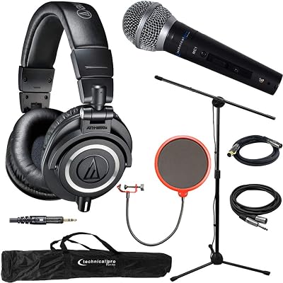 Headphones, Microphone, Stand, Holder 