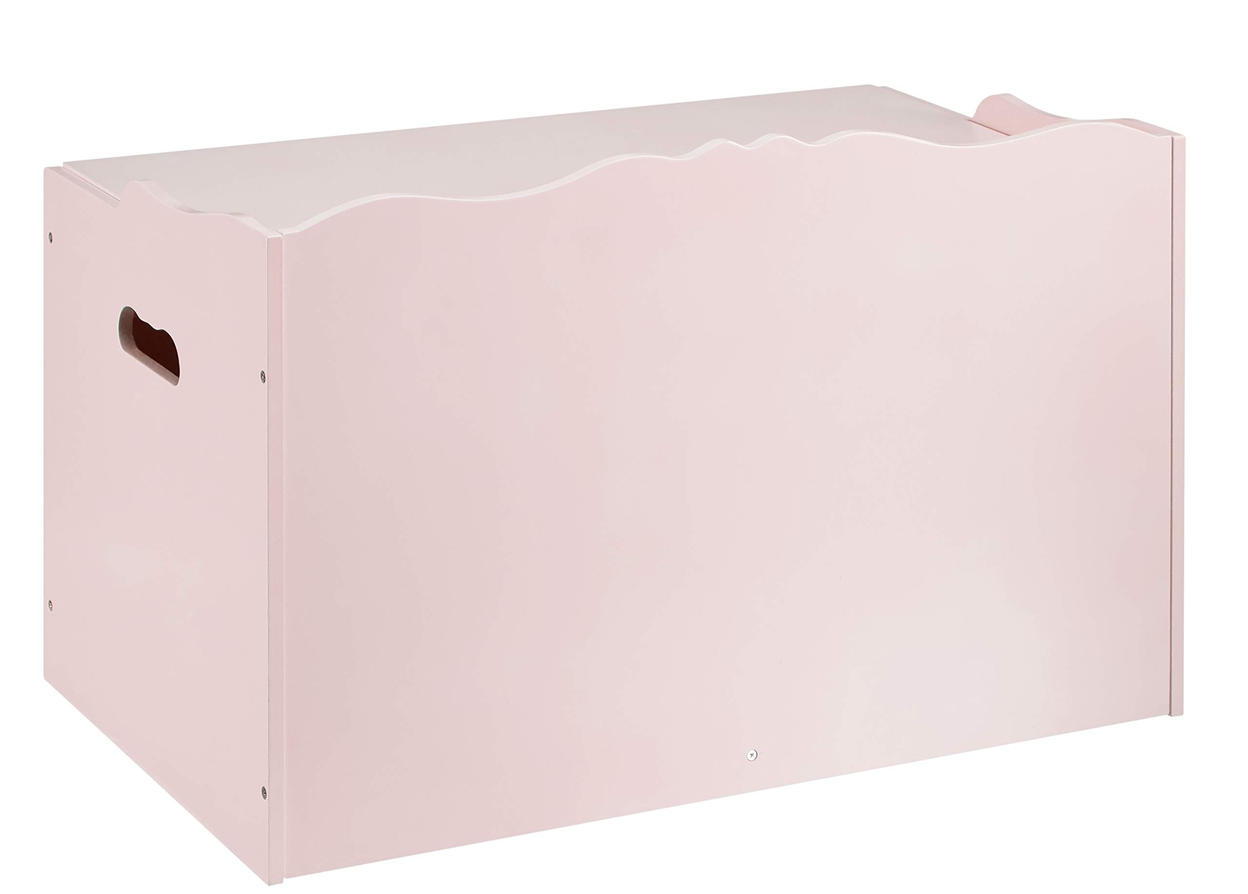 Amazon Basics Kids Toy Box, Wooden Organizer Storage Chest, Pink, 30