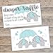 Blue Elephant Diaper Raffle Tickets (50 Count) - Boy Baby Shower Game