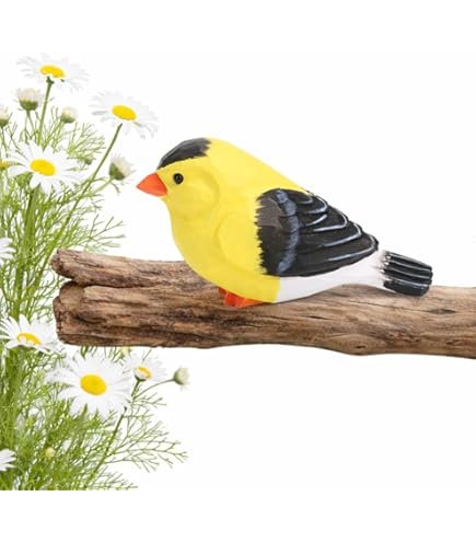 GORT ゴールドフィンチ 鳥 フィギュリン 置物 米国製 Amazon.com: American Goldfinch Figurine, Miniature Yellow Finch