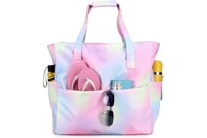 BLUBOON Beach Pool Bags Tote for Women Ladies Large Gym Tote Carry On Bag With Wet Compartment for Weekender Travel Waterproof