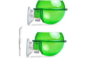 HERCOCCI 2 Pack Chameleon Bowls, Reptile Ledge Feeder Suction Cup Worm Bowl & Water Dish Supplies for Chameleon Lizard Bearded Dragon Gecko Snake