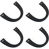 Geesatis 4 Pcs U-Shaped Wooden Purse Handles Handmade Bag Handbags Purse Decorative Handle Replacement Tool, DIY Handcrafted Accessory, Black, Length 6.6 inch