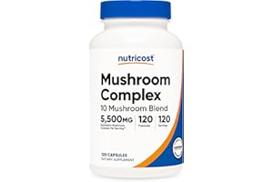 Nutricost Mushroom Complex Supplement, 120 Capsules - 10 Mushroom Blend (with Reishi, Maitake, Shiitake, Lion's Mane, and Mor