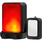Loud Flash Doorbell with 7 Colors of Bright Light and 4 Volumes, Wireless Doorbells 600 feet, at Home/Office,Suitable for the Elderly, Hearing Impaired People (black)