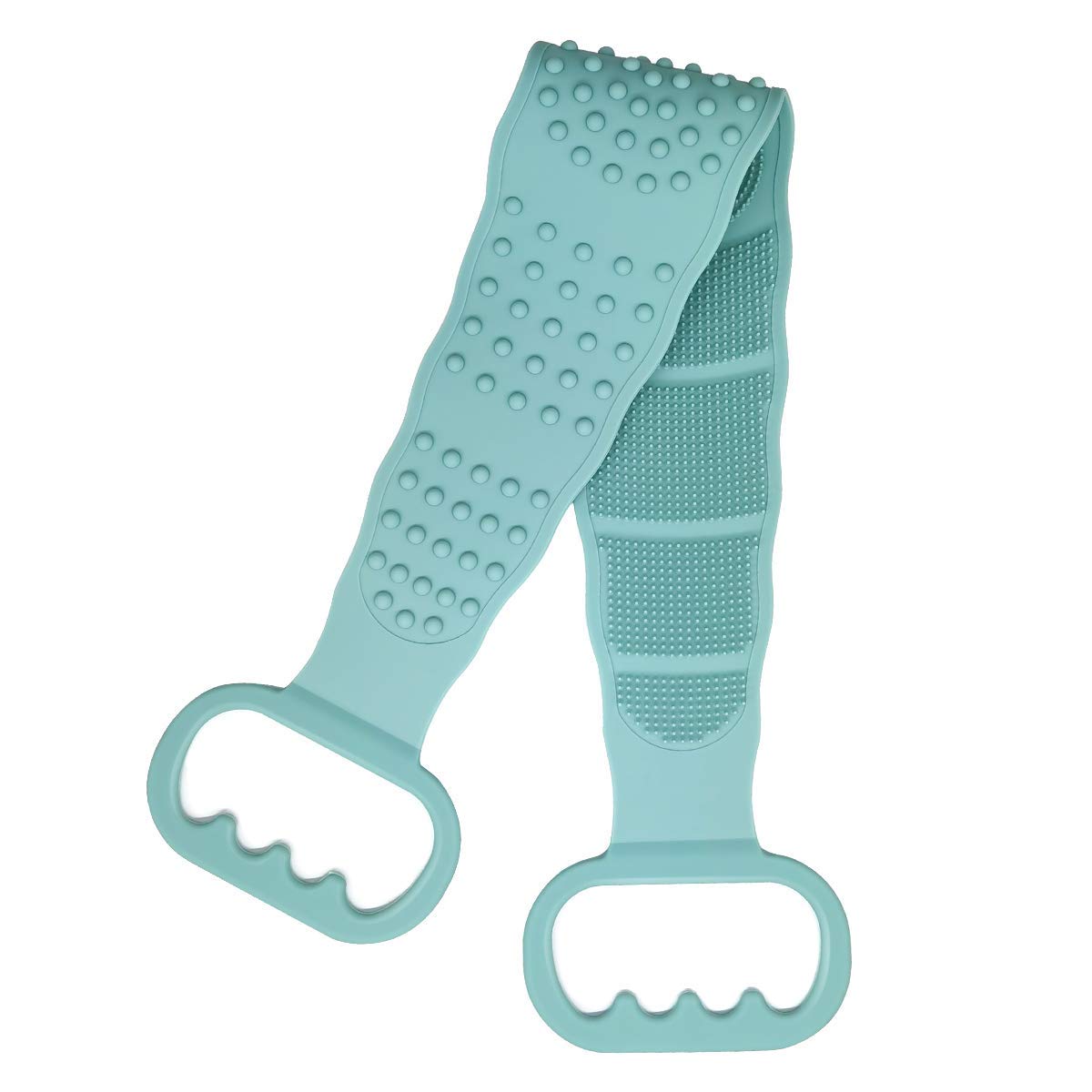 Silicone Bath Body Brush, Exfoliating Long Double Side Silicone Body Back Scrubber, Strong Rub Back Mud Silica Gel Bath Towel, Easy to Clean, Telescopic Flexibility for Women and Teenagers (Green) : Beauty