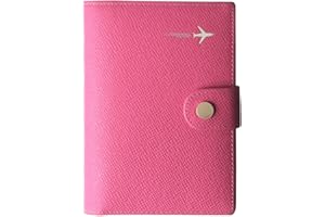 BORGASETS Genuine Leather Passport Case, RFID Passport Cover with Credit Card Holder for Women and Men Family ID Travel