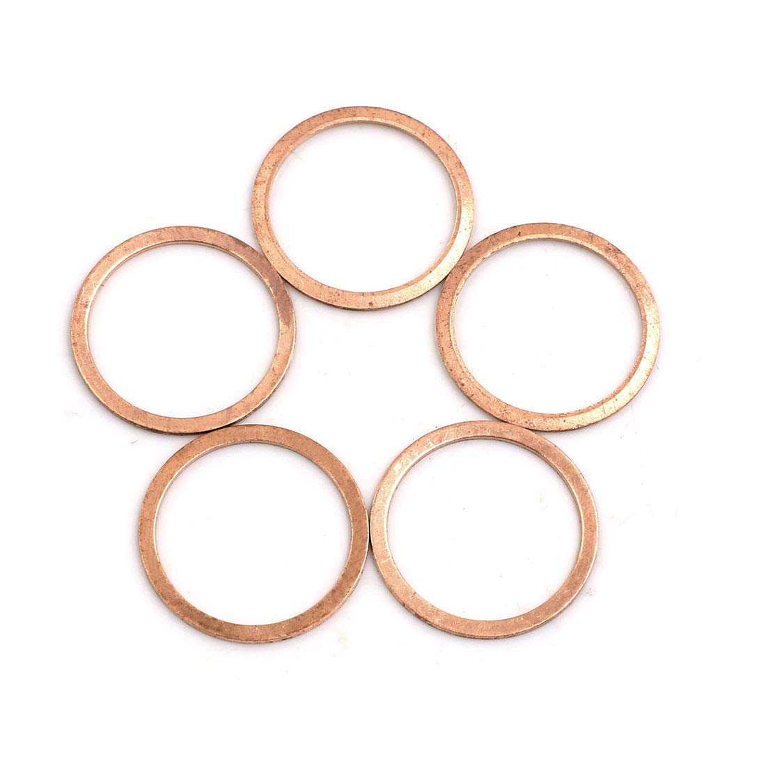 X AUTOHAUX 5pcs 25mm Inner Diameter Copper Washers Flat Sealing Gaskets Ring
