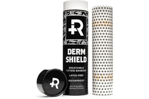 Recovery Aftercare Derm Shield Tattoo Cover Up Patch - Latex-Free & Waterproof Tattoo Aftercare Bandage - Transparent Matte Film - Breathable & Flexible - Promotes Healing & Skin Renewal (10" x 8 yd)