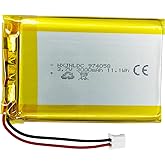 DC 3.7V 3000mAh 974058 Rechargeable Lithium Polymer Battery, Suitable for DIY 3.7-5V Electronic Products with Built-in 2-Wire