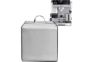 EIIJUGALOO Drip Coffee Maker Cover Luxe Café Machine Lid Waterproof Antistatic Nylon Case Compatible with Ninja Espresso Machine Cappuccino Latte Makers ES601,Silver