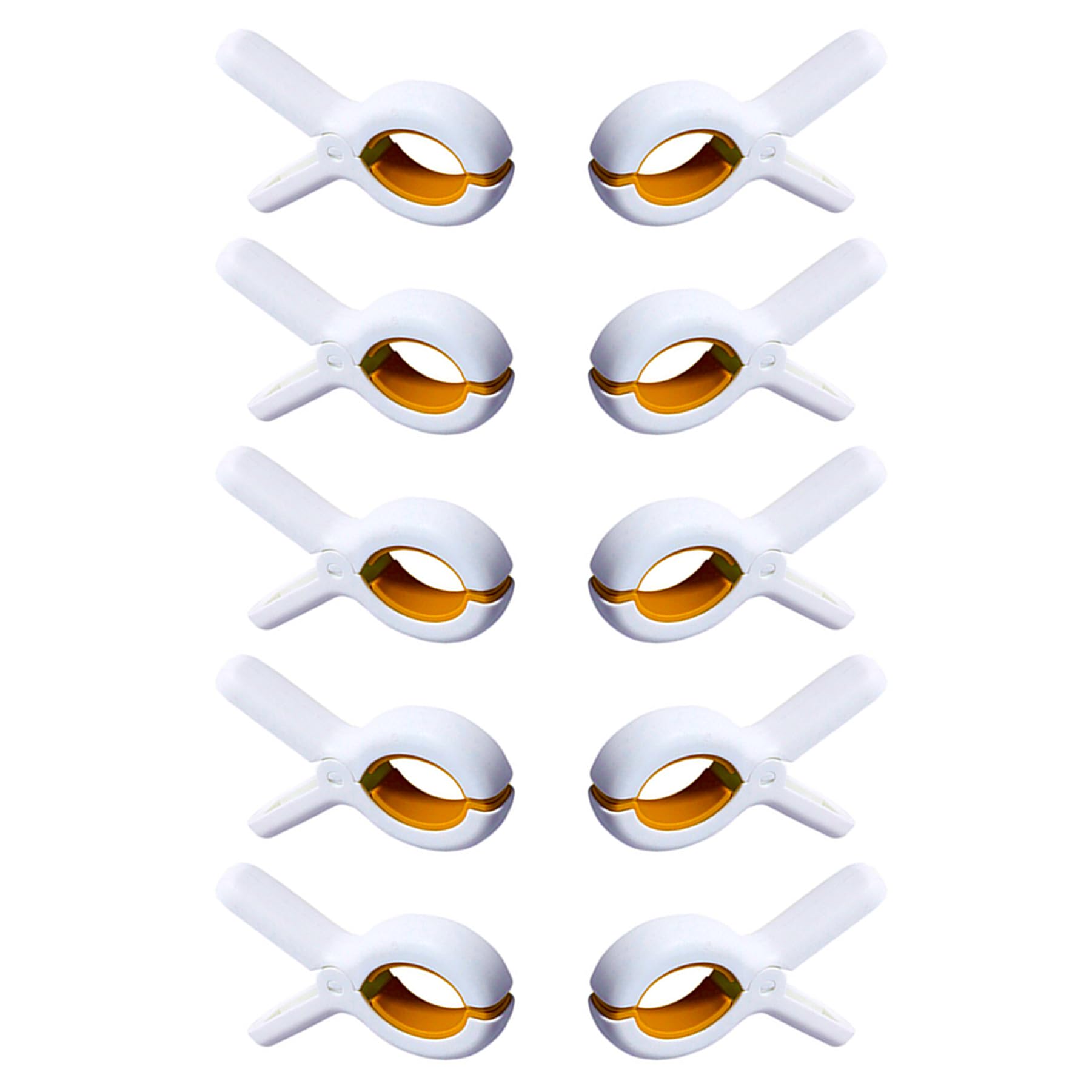 10 PCS Clothes Pegs Heavy Duty for Washing Line & Sun Loungers - Windproof Laundry Hanging Clips for Beach & Pool Chairs - Quilt Drying Towel Pegs for Sun Lounger - Slip-Proof Large Clamp （Yellow）