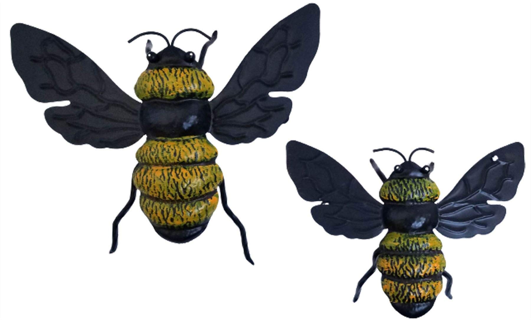 Bee Metal Wall Art Set 2 Handpainted Bumble Bee Wall Sculptures For Home Or Garden