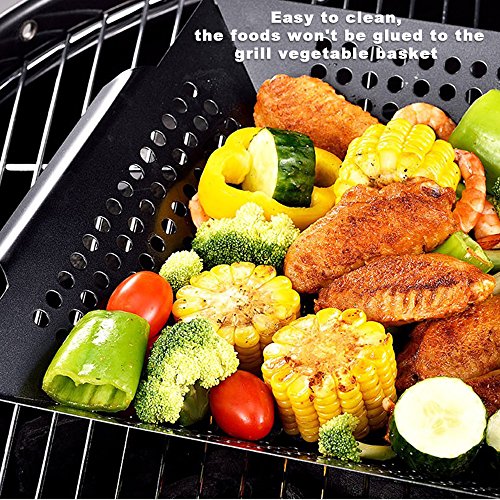 KALREDE Vegetable Grill Basket Set Heavy Duty Stainless Steel BBQ