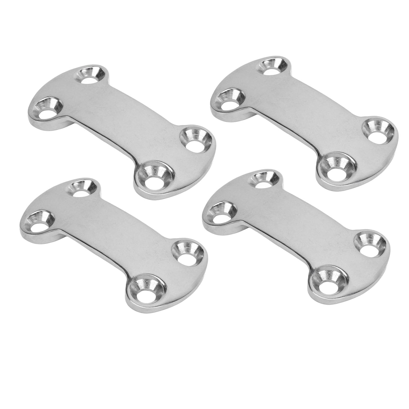 Photo 1 of 4Pcs Marine Pad Eye Plate 25mm 304 Stainless Steel Tie Down Deck Plate Belt Cam Buckle Plate 5.8mm Holes for Sailing Marine Boat Accessories