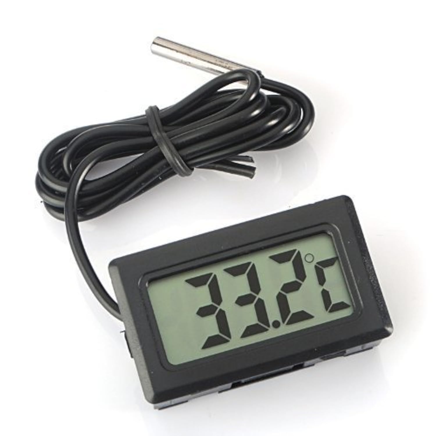 WINGONEER Digital LCD Thermometer Temperature Monitor with External Probe For Fridge Freezer Refrigerator Aquarium --Black