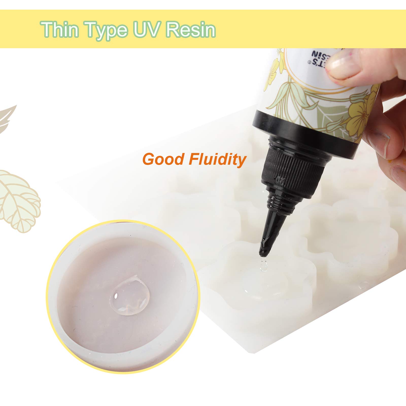 LET’S Resin Crystal Clear UV Resin 200g for Jewelry Making, Hard Type