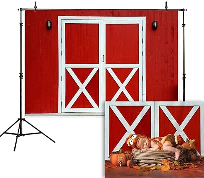 Amazon Com Allenjoy 7x5ft Red Barn Door Photography Backdrop