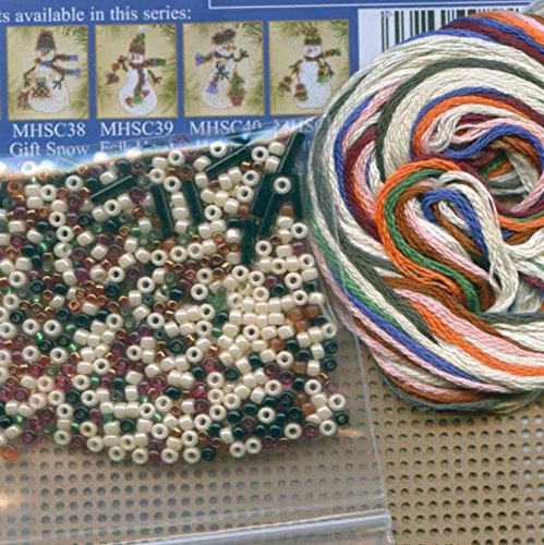 Gingerman Snow Charmer Beaded Counted Cross Stitch Christmas Ornament Snowman Kit Mill Hill 2003 Snow Charmers HSC42