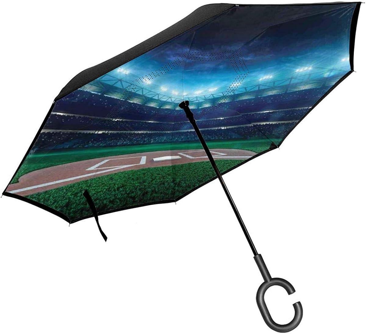 Car Reverse Umbrella,Professional Baseball Field At Night