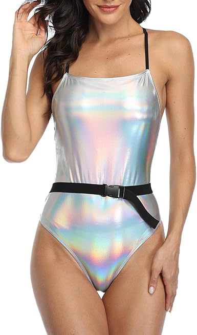 metallic bathing suit one piece