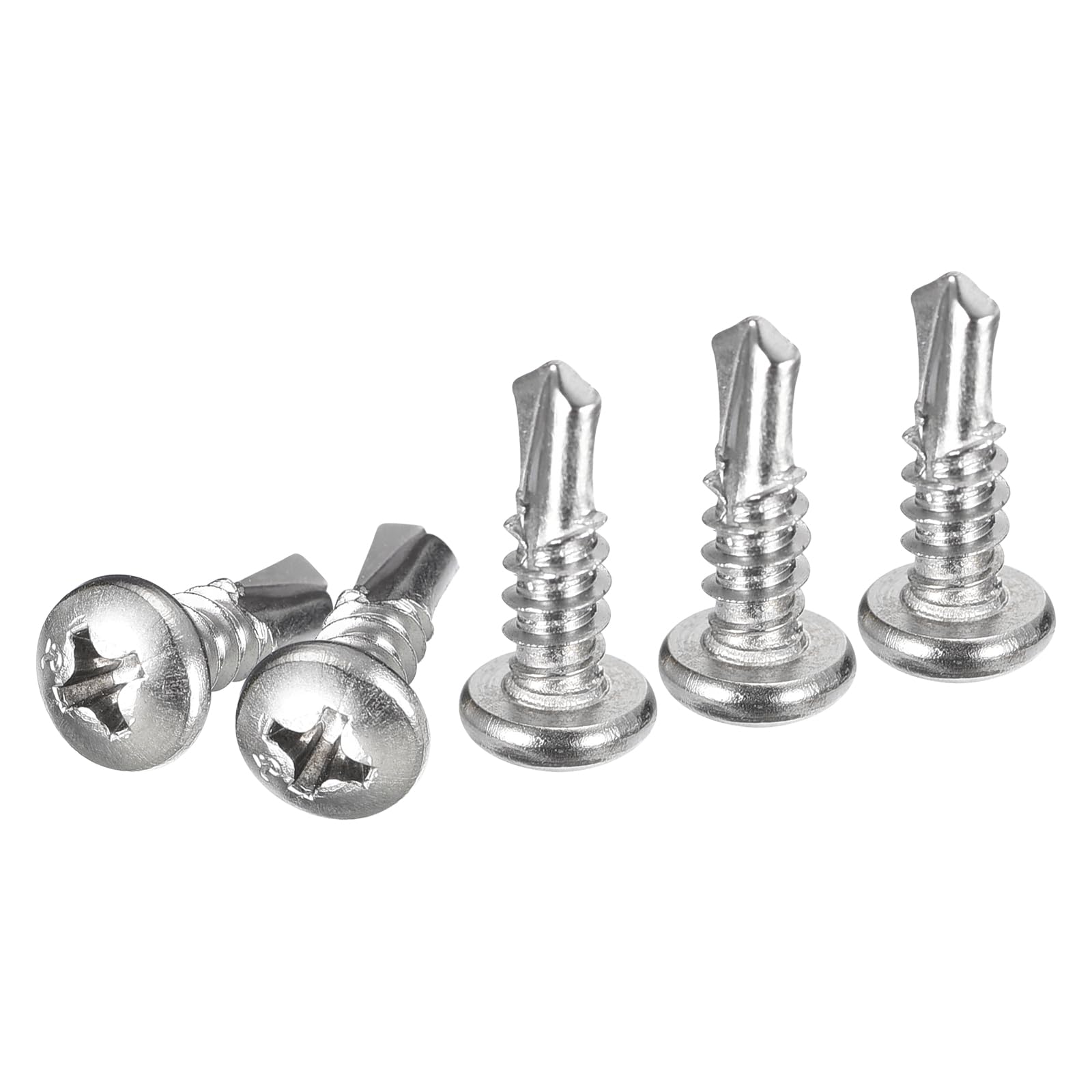 DTGN #10x5/8" Pan Head Self Drilling Screws - 350Pack - 410 Stainless Steel Phillips Drive Self Tapping Sheet Metal Screws