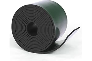 HooTown Adhesive Solid Rubber Strips, 4” Wide x 1/8" Thick x 120" Long Self Neoprene Rubber Sheets Rolls with Adhesive Backing for DIY Gaskets, Pads, Sealing, Liner, Weather Striping, Seals, Crafts