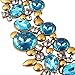 QIYUN.Z Luxury Drop Oval Rhinestone Bling Sparking Gold Tone Chain Bib Choker Necklace