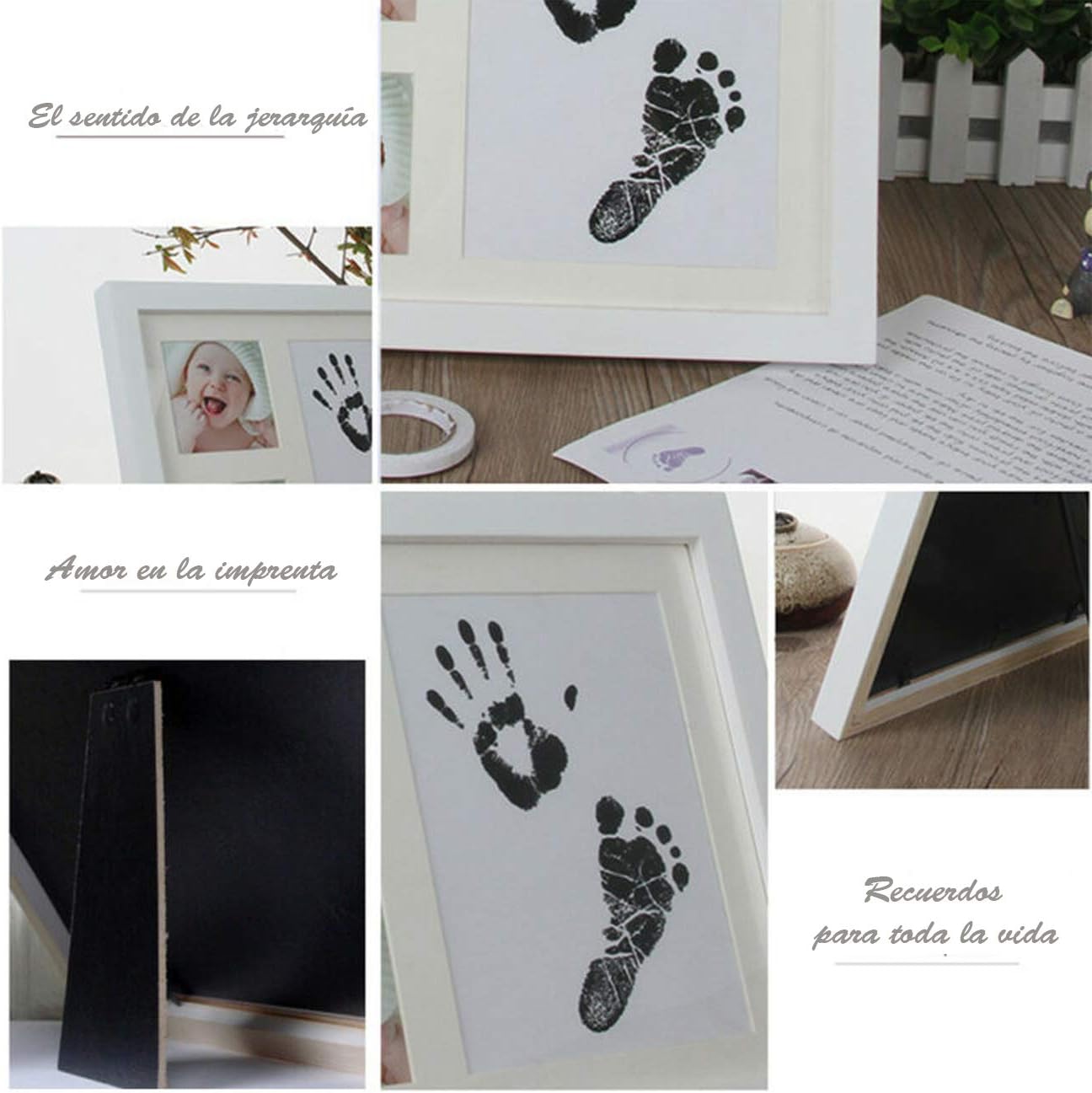 Tampon Encre Atlants Kit Cadre Photo Empreinte De Bebe Set De Modelation Pour Decoration Souvenirs Main Et Pied Enfant Avec 2 Photos Cadeau Ideal Pour Nouveau Ne Non Toxique Bebe Et Puericulture Cadeaux