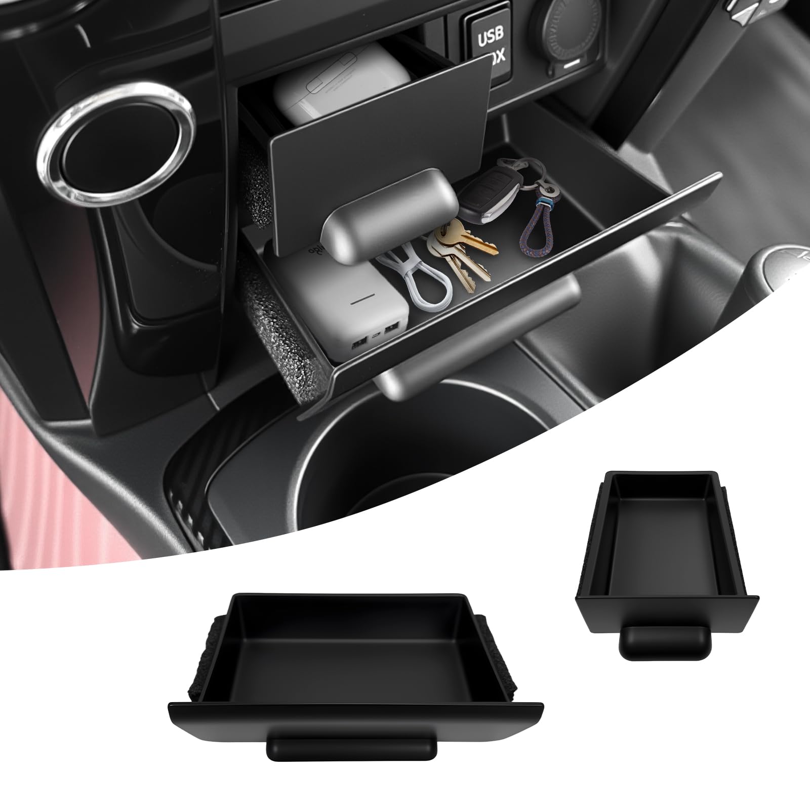 Photo 1 of ***STOCK PHOTO FOR REFERENCE ONLY***Qyebbk 2PCS Center Console Storage Drawer for 2014-2024 Toyota 4Runner Drawers Inserts Cubby Box Organizer Tray for 4 Runner Interior Accessories(Center Console Drawer/Fit 14-24)