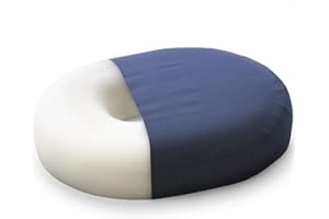 DMI Seat Cushion Donut Pillow and Chair Pillow for Tailbone Pain Relief, Hemorrhoids, Prostate, Pregnancy, Post Natal, Pressure Relief and Surgery, 16 x 13 x 3, Navy