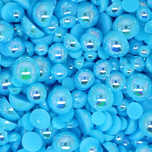 image for 3700pcs Assorted Mixed Sizes Flat Back Pearl Cabochon By Zbella Includ