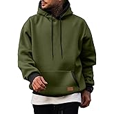 JMIERR Men's Cotton Casual Hoodies Sweatshirts Fashion Long Sleeve Drawstring Fleece Pullover Hoodie with Pockets