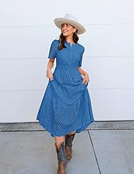 ZESICA Women's 2025 Summer Short Sleeve Maxi Dress