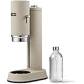 Aarke Carbonator Pro, Sparkling & Carbonation Water Machine, Stainless Steel with Glass Reusable Bottle Volume 800 mL/27 fl oz (Sand)