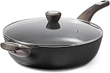 SENSARTE 30cm Deep Nonstick Frying Pan 4.7L with Lid Induction Friendly