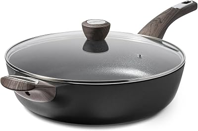 SENSARTE 30cm Deep Nonstick Frying Pan 4.7L with Lid Induction Friendly