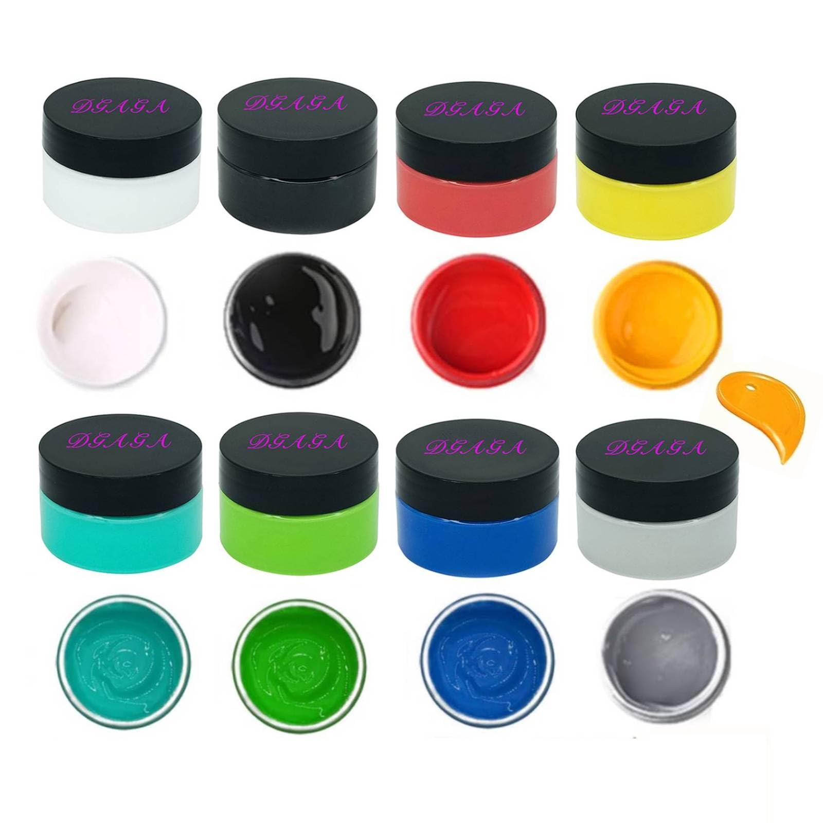 DGAGA Stencil Chalk Paste Paint Kit, 8 Bottles Screen Printing Ink Set Stencils for Painting on Wood, DIY Home Decor, Canvas, Glass, Chalkboard Crafts, Art Supplies