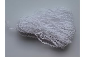 Lyracces 50yards Mini Narrow 3mm Woven Bending Fringe Rick Rack Ribbon RIC Rac Zig Zag Sewing Trims Scrapbooking Dressmaking (White)