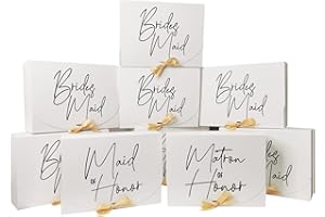 WLUSEAXI 10 Pack Bridesmaid Proposal Box Set with Ribbon,Maid of Honor Proposal Box Matron of Honor Bridesmaid Gift Boxes for Bridesmaid Proposal Gifts
