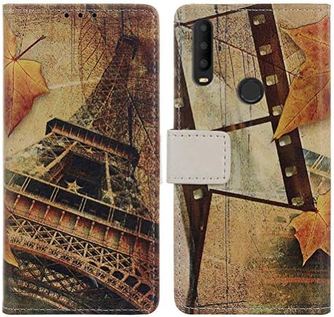 GUANHAO Alcatel 3X (2019) Case, PU Leather Soft TPU Pattern Card Storage Stand Function Shockproof Non-Slip Flip Cover Protective Case for Alcatel 3X (2019) (Maple Leaf)