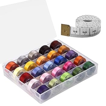 Paxcoo 25 Pcs Bobbins and Sewing Thread