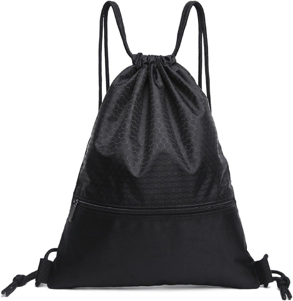 Peicees Drawstring Backpack Waterproof Sackpack Double Sturdy Sports Backpack 2 Sizes