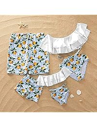 AISCOOL Mamá y yo trajes de baño familiar a juego traje de baño 2019 más reciente impreso volantes trajes de baño