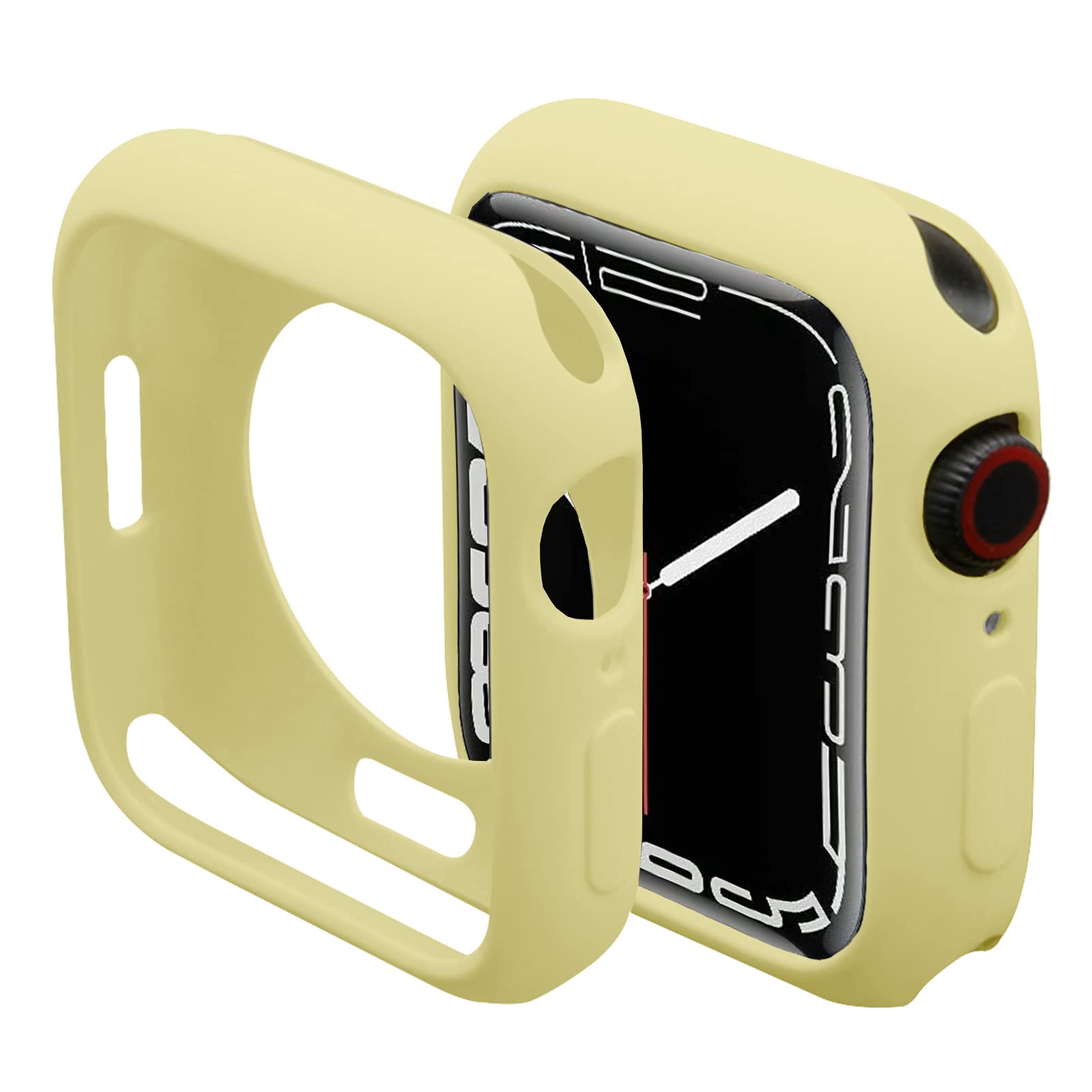 Miimall Bumper Case Compatible with Apple Watch Series 9/Series 8/Series 7 41mm, Soft TPU Ultra-thin Shell All-Around Protective Cover for Apple Watch Series 9 8 7 41mm-Yellow