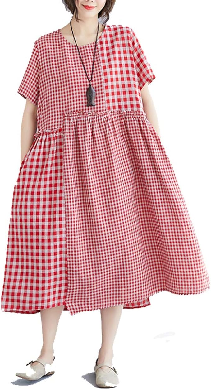 plus size red gingham dress