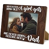 Dad Gifts, Rustic Wood Photo Frame Gifts from Daughter, Dad & Daughter Picture Frame, 4x6 Inch, Father's Day Birthday Thanksgiving Christmas Gift, Farmhouse Home Decor, Display on Tabletop, Desk