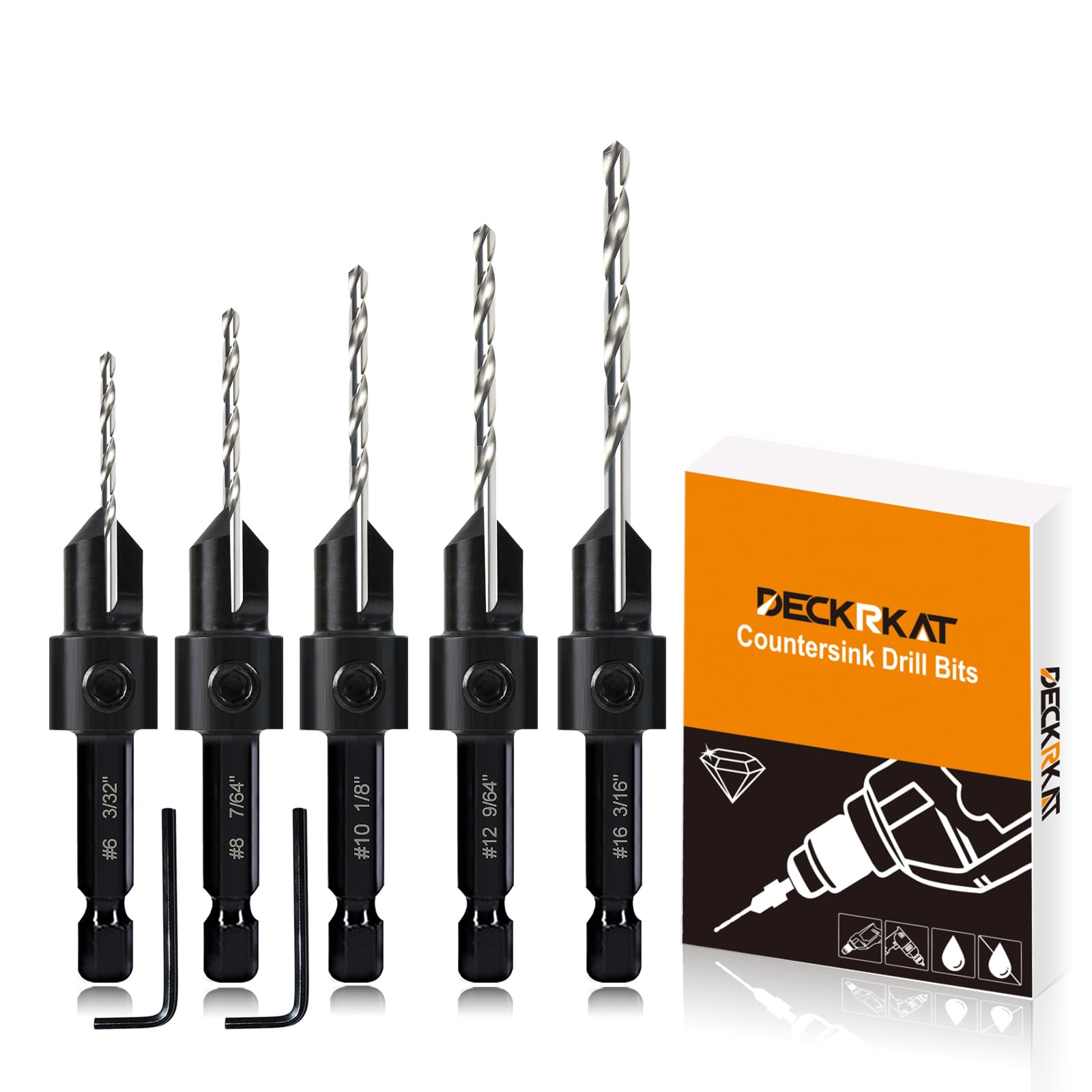 5-pc Woodworking Countersink Counterbore Drill Bit